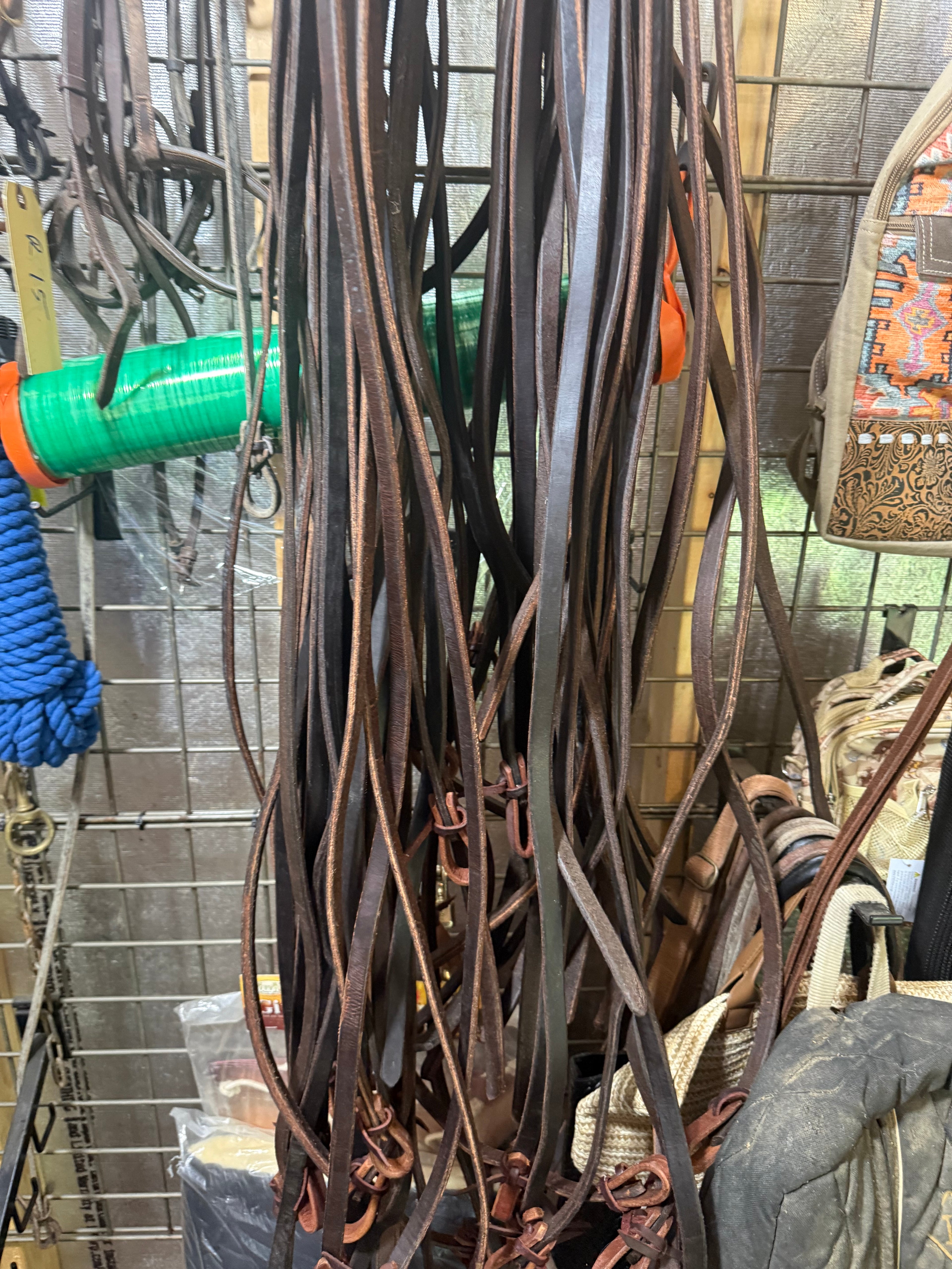 Harness leather reins