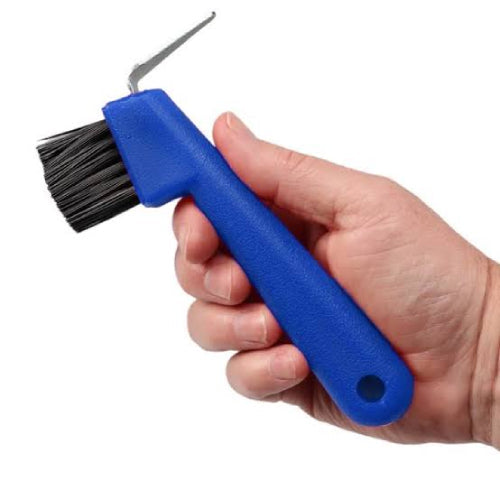 Rubber Horse Hoof Pick & Stiff Brush Grooming Tool Assorted Colors